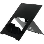R-Go Tools Laptop Ständer R-Go Riser Flexible, für 1 Laptop/Tablet 10-22″ & bis 5 kg, 5-stufig höhenverstellbar, mit Dokumentenhalter, HYLITE Aluminium, schwarz