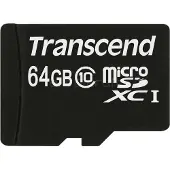 Transcend TS64GUSDXC10, 64 GB, MicroSDXC, Klasse 10, NAND, 90 MB/s, Schwarz