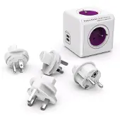 Allocacoc ReWirable USB Splitter + 4 Travel Plugs pink