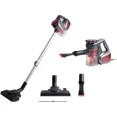 Homeline Zyklon Hand- Staubsauger 2in1 rot grau mit Zubehör 600 Watt