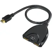 Hama A 120, HDMI, 2x HDMI, 1920 x 1080 Pixel, Schwarz, 230 mm, 140 mm