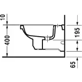 Duravit 0266100000 Wand-Bidet 1930 580 mm mit ÜL, mit
