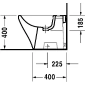 Duravit Stand-Bidet BACK-TO-WALL DURASTYLE mit Überlauf, Hahnlochbank, 370 x 570 mm, 1 Hahnloch weiß