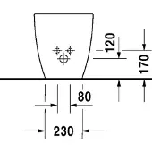 Duravit Stbidet HAPPY D.2 BACK-TO-WALL m ÜL HLB 365x570mm 1 Hahnloch weiß