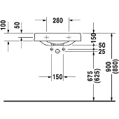 Duravit Waschtisch ARCHITEC ohne Überlauf, mit Hahnlochbank, 575 x 520 mm, 1 Hahnloch rechts weiß