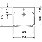 Duravit Waschtisch DuraStyle Vital Med 65x57cm, o Ü, m HLB, BF, o. HL, we