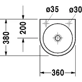 Duravit 0766350009 Handwaschbecken Architec 360 mm o.ÜL,