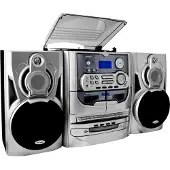 Kärcher KA 5300 Kompaktanlage (3-fach CD-Wechsler, Schallplattenspieler, Kassettendeck, Radio, Fernbedienung) silber
