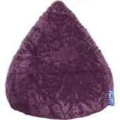 Sitting Bull BeanBag Fluffy L 70 x 90 cm, Aubergine 70x90cm