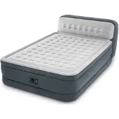 Intex Headboard Airbed, Doppelmatratze, Integrierte Luftpumpe