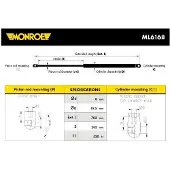 Monroe ML6168 Gasfeder Heckklappendämpfer für FORD Grand C-Max (DXA/CB7, DXA/CEU) 703mm