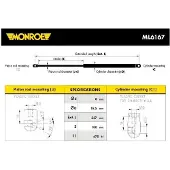 Monroe ML6167 Gasfeder Heckklappendämpfer für FORD FOCUS III Turnier 537mm