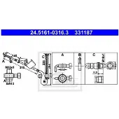 Ate Bremsschlauch 24.5161-0316.3 für Peugeot Citroën 407 SW C6