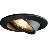 QAZQA - Modern Moderner Einbaustrahler schwarz schwenkbar - Edu I Wohnzimmer I Schlafzimmer - Aluminium Rund - LED geeignet GU10