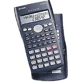 Casio wissenschaftlicher Taschenrechner fx-82MS-2, LC-Display, 10 Stellen, 2 Zeilen, Akkubetrieb, mit Abdeckung, B 77 x H 162 mm, schwarz
