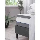 Beliani Doppelter Topper Memory Foam Grau mit Weiß 160 x 200 cm Schaumstoff Viskoelastisch Weich Härtegrad