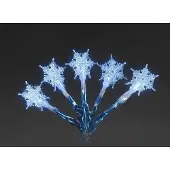 Konstsmide LED Lichterkette 10er Schneeflocke blau Batteriebetrieb 1260-403