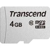Transcend microSDHC 300S 4GB, 4 GB, MicroSDHC, Klasse 10, NAND, 20 MB/s, 10 MB/s