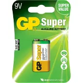 GP Batteries Super Alkaline 9V, Einwegbatterie, 9V, Alkali, 9 V, 1 Stück(e), Mehrfarbig