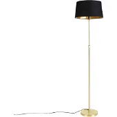 QAZQA Stehleuchte Gold Messing mit Schwarzem Schirm Verstellbar 45 cm Parte