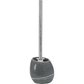 Kleine wolke WC-Garnitur "Stones", grau (dunkelgrau), B:11,5cm H:29cm L:12cm, Polyresin (Kunststein), Reinigungsbürsten, WC-Garnitur