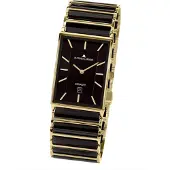 Jacques Lemans Armbanduhr York 1-1593.1G Edelstahl IP Gold Keramik schwarz