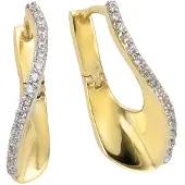 Celesta Paar Creolen "375/- Gelbgold Zirkonia", gelb (gelb, weiß), Ohrringe, Damen, one-size, Gold, Paar Creolen