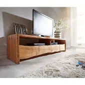 DELIFE Lowboard Live-Edge 190 cm Akazie Natur 4 Schübe 2 Fächer