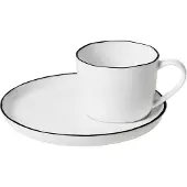 Broste Copenhagen Kaffeetasse mit Untertasse 6,5cm Salt