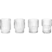 Ferm Living Ripple Glass Set of 4 Clear - , Ripple, Transparent, Glas