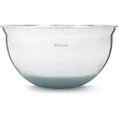 Brabantia Rührschüssel, 1,6 Liter, Edelstahlschüssel mit farbigem Silikongummi Boden, Farbe: Mint