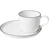 Broste Copenhagen Kaffeetasse mit Untertasse 8cm Salt