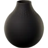 Villeroy & Boch Dekovase "Vase Perle Manufacture Collier 12 cm", schwarz (noir), Vasen, Dekovase