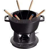 Staub Fondue-Set Schwarz 20 cm (10-teilig)