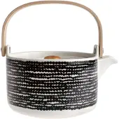 Marimekko Siirtolapuutarha Teekanne 70 cl Weiß / Schwarz / Räsymatto