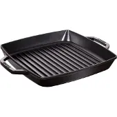 Staub Grillpfanne 2 Griffe Quadratisch Schwarz 23 x 23 cm