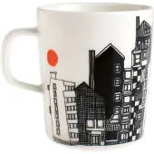 Marimekko SIIRTOLAPUUTARHA Becher 250 ml Weiß / Schwarz / Orange