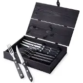 Gense Old Farmer Schwarzes Steakbesteck/grillbesteck 8-teilig Schwarz/stahl