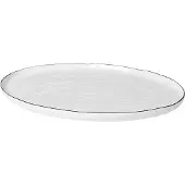 Broste Copenhagen Salt Platte oval 26,5 x 38,5 cm White w/Black Rim