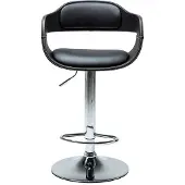 Kare Design Barhocker Costa, Schwarz, Tresenhocker, Lederoptik, Höhenverstellbar