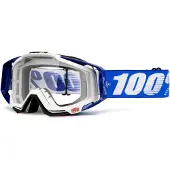 100% Goggles 100% RACECRAFT COBALT BLUE (Transparent Anti-Fog Glass + 10 Skidding) (NEW)