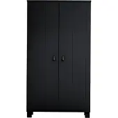 Woood Ties Kleiderschrank Aus Kiefer, 2-Türig, Schwarz
