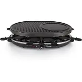 Tristar RA-2996 Raclette, 8 Person(en), Schwarz, Oval, 430 x 300 mm, Drehregler, 1200 W