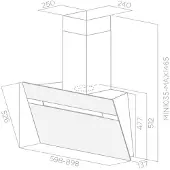 Elica Kopffreihaube Stripe 60 cm breit, schwarzes Glas incl. Aluminiumfilter