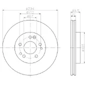 Hella Bremsscheibe Vorderachse Belüftet [Hersteller-Nr. 8DD355103-031] für Mercedes-Benz