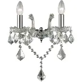 Ideal Lux Florian Metall-Kristall Chrom 2 Lichter E14 Klassische Wandleuchte