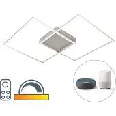 Q-SMART-HOME LED Deckenleuchte Q-Inigo in Silber tunable white inkl. Fernbedienung 677 x 677 mm