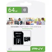 PNY Performance Plus, 64 GB, MicroSDXC, Klasse 10, Schwarz