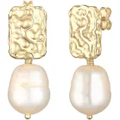 Elli Ohrringe Hänger Barock Süßwasserperle Organic 925 Silber Elli Premium Gold