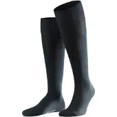 Falke Airport Herren Kniestrümpfe, 41-42, Schwarz, Uni, Schurwolle
